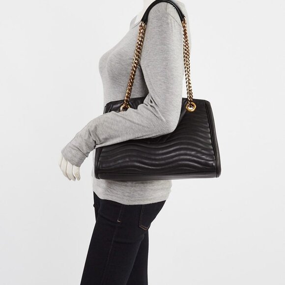 Louis Vuitton Black Calfskin Leather New Wave Chain Tote Bag - Picture 1 of 12